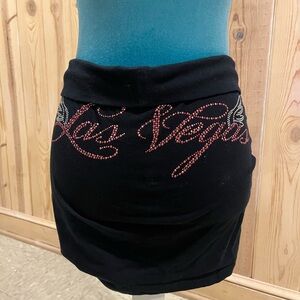 Zenana Outfitters Black Mini Skirt with pick Embellishments